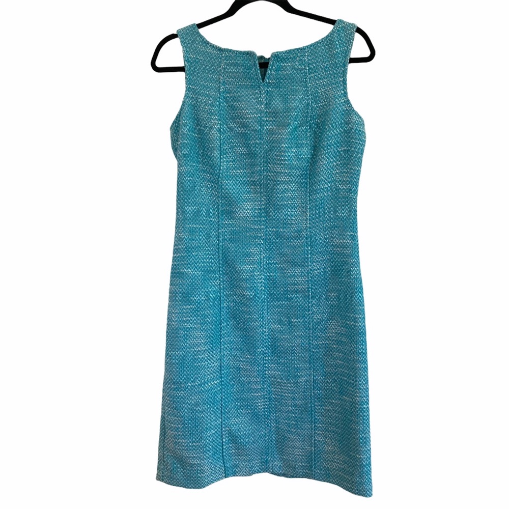 Talbots Turquoise Tweed Petit Lined Sheath Dress